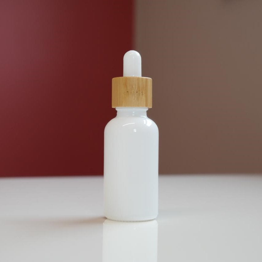 1 oz Frosted Glass Bottle with White Dropper